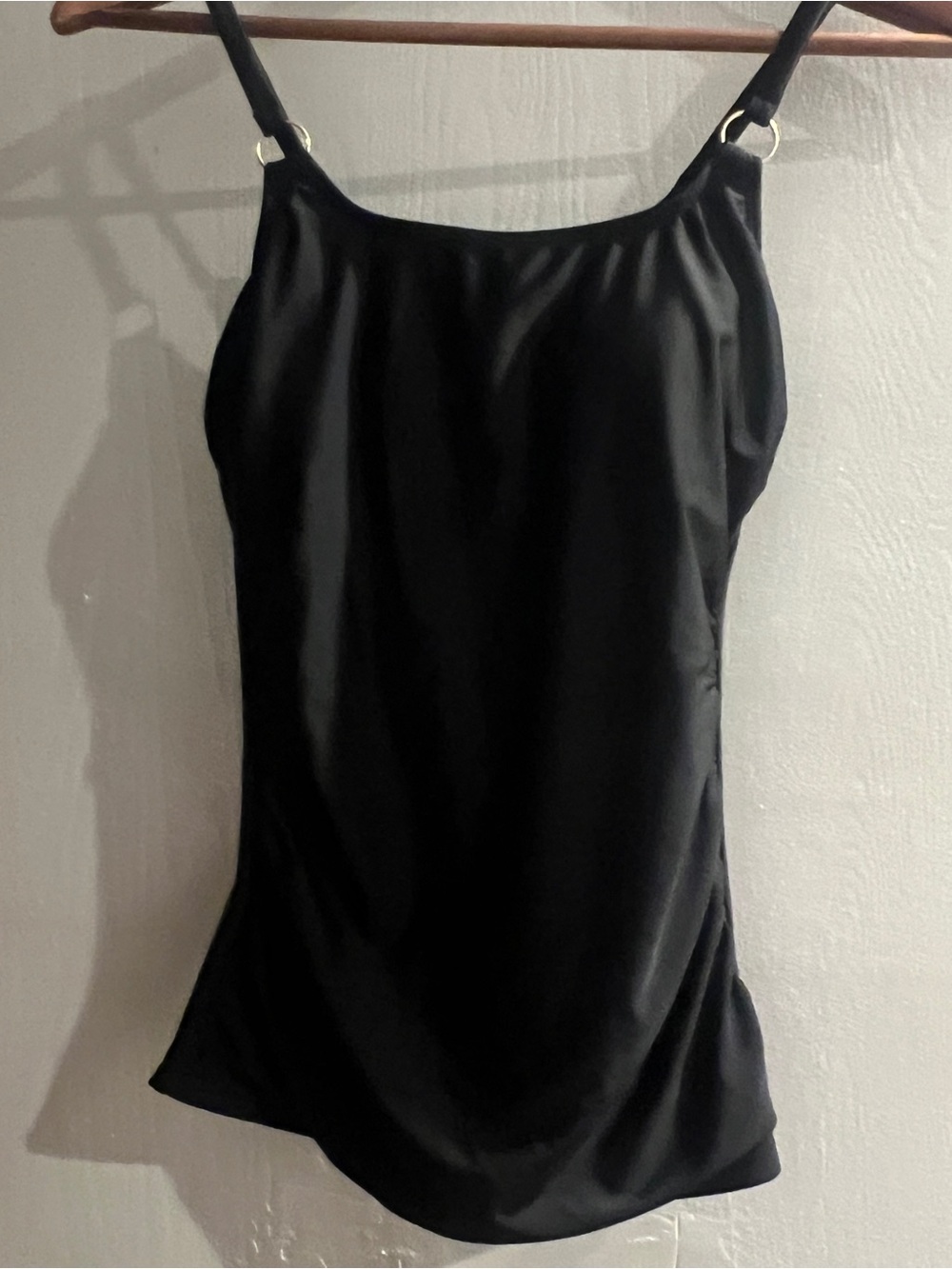 Shade & Shore Black Swim Top with Adjustable Rings- Small